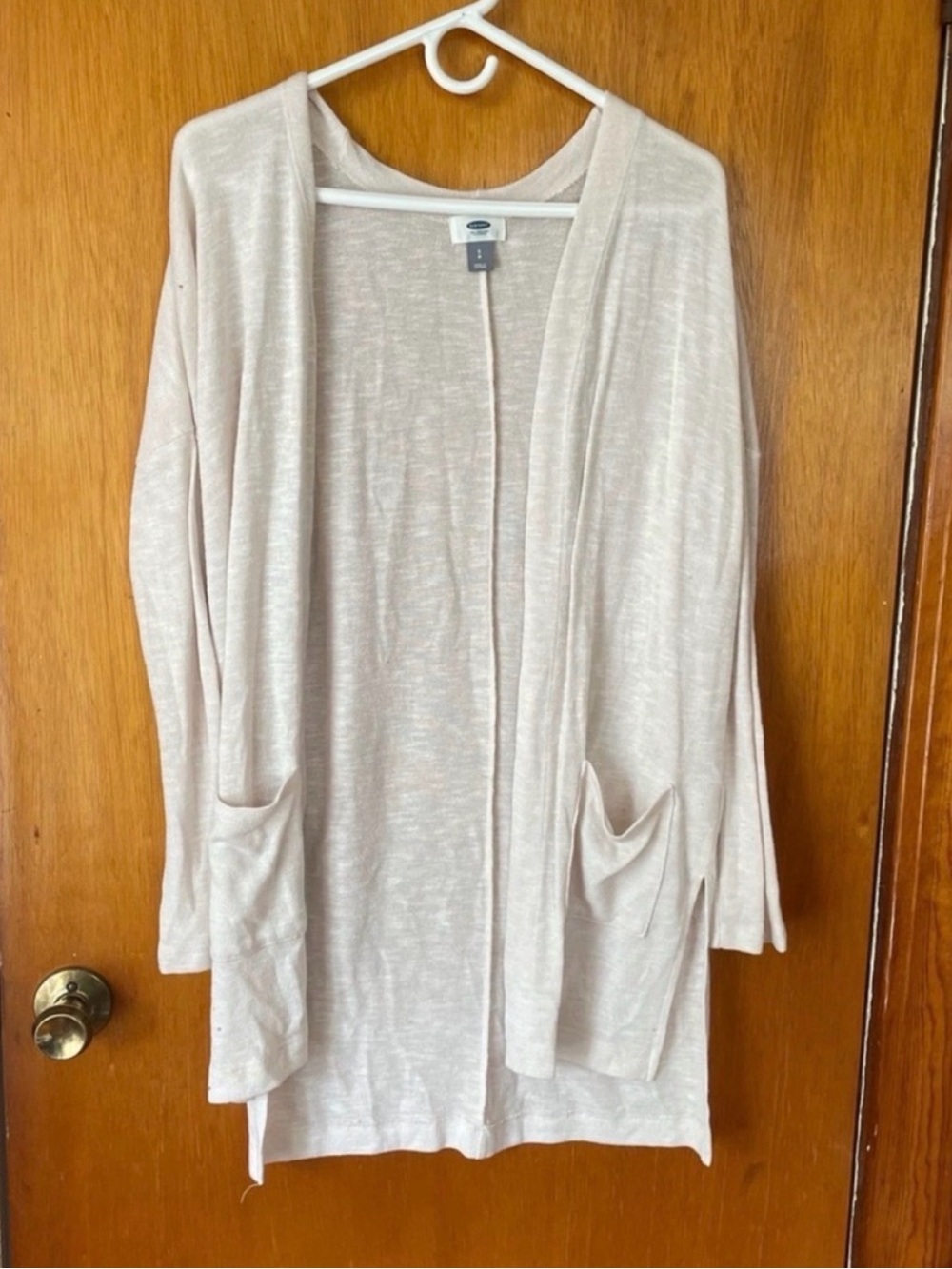 Old Navy Light Beige Open-Front Cardigan with Pockets